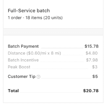 screenshot showing how much does Instacart pay